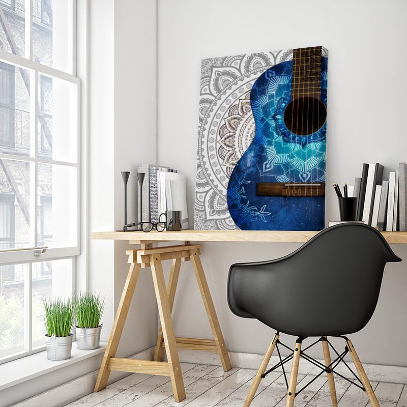 Retro Guitar Photo Print (12"L x 8"W / Frame-10)