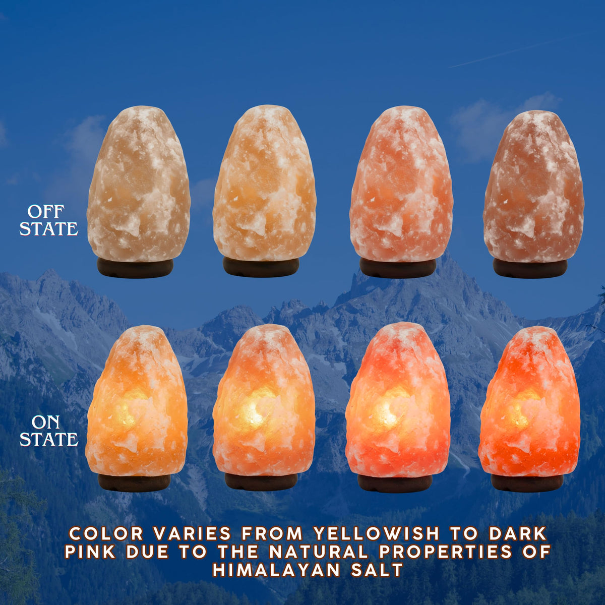 7 Inch Himalayan Salt Lamp with Dimmer Cord (7 to 9 Inch)