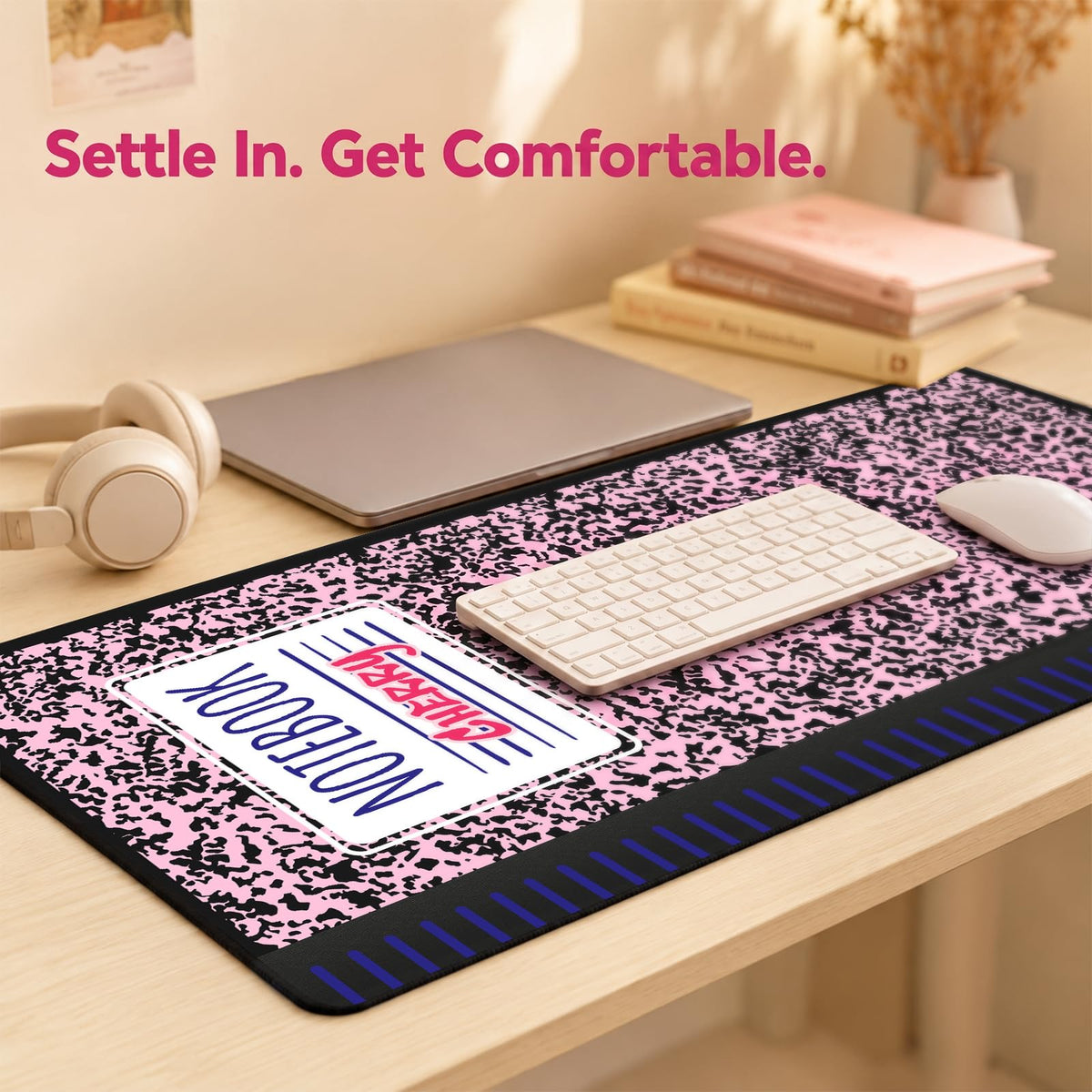 Notebook Mouse Pad (Pink Notebook / 35.4" x 15.7")