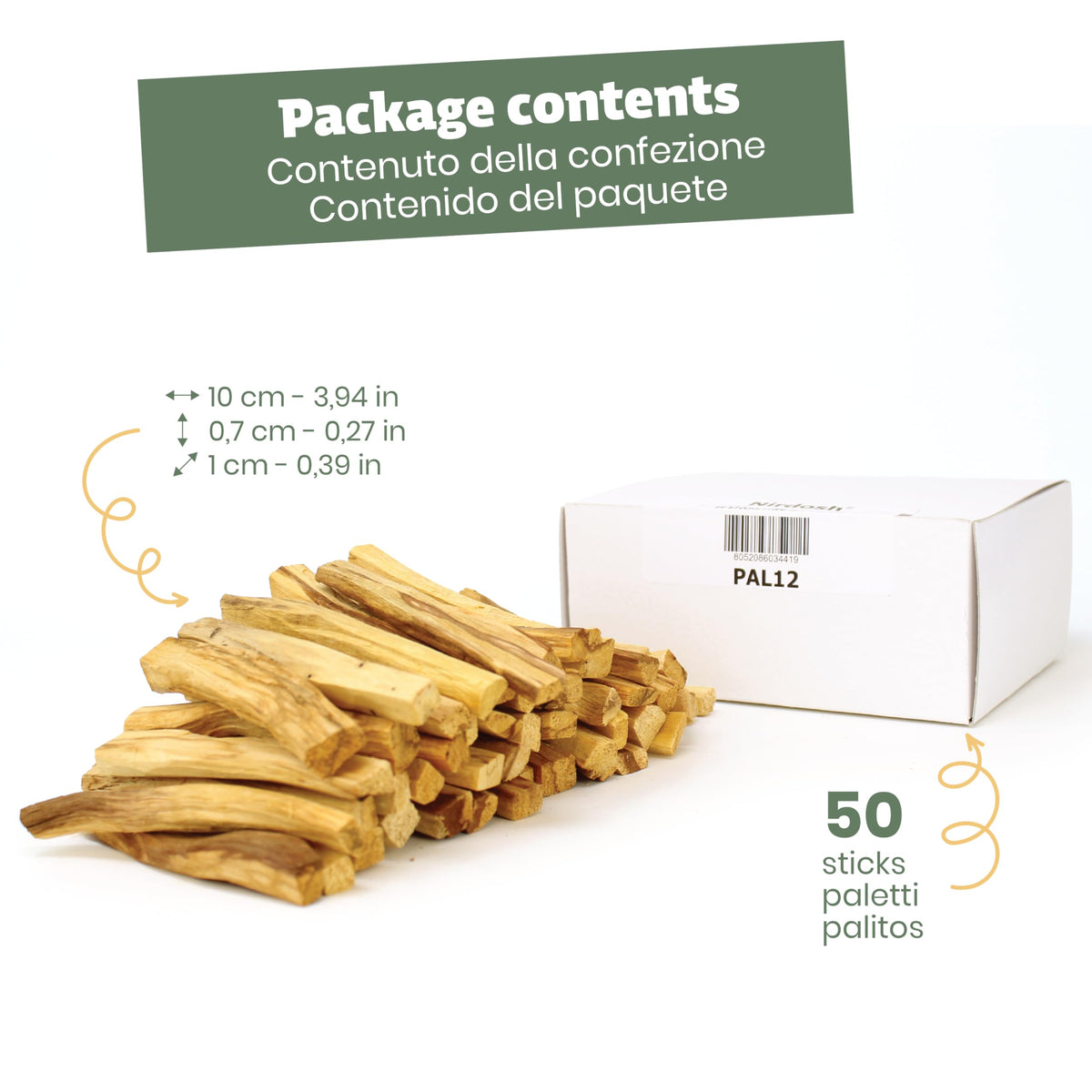 Authentic Palo Santo Wood Sticks (50 Sticks)
