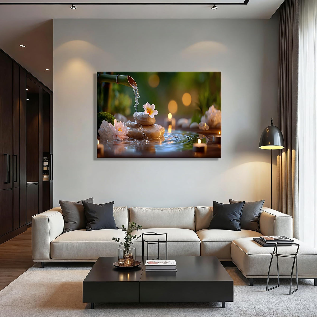 Framed Spa Canvas Wall Art for Bathroom Decor (Pictures14 / 36"L x 24"W)
