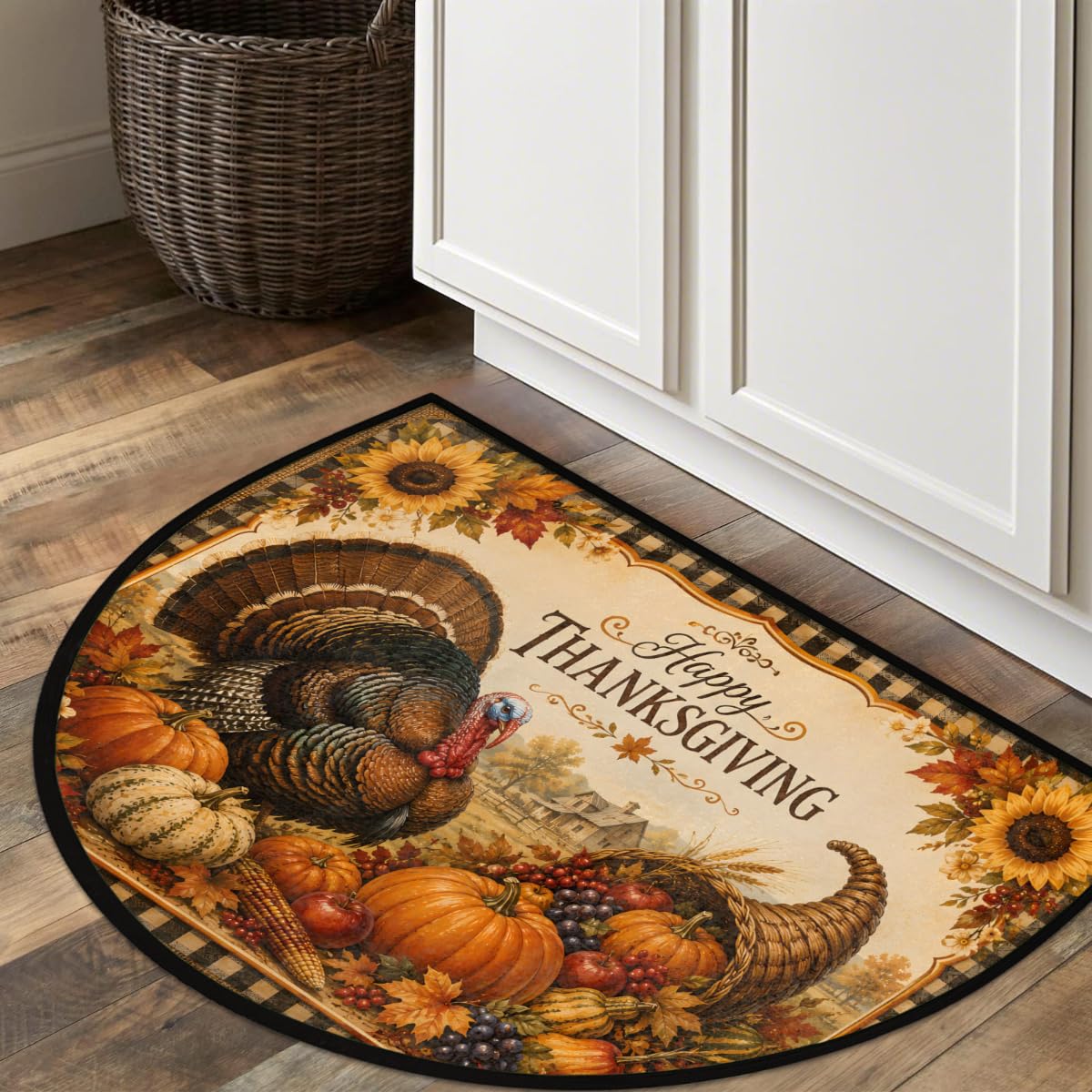 Turkey Half Round Door Mat Semi Circle Rug Half Moon Doormat (B:b-15)