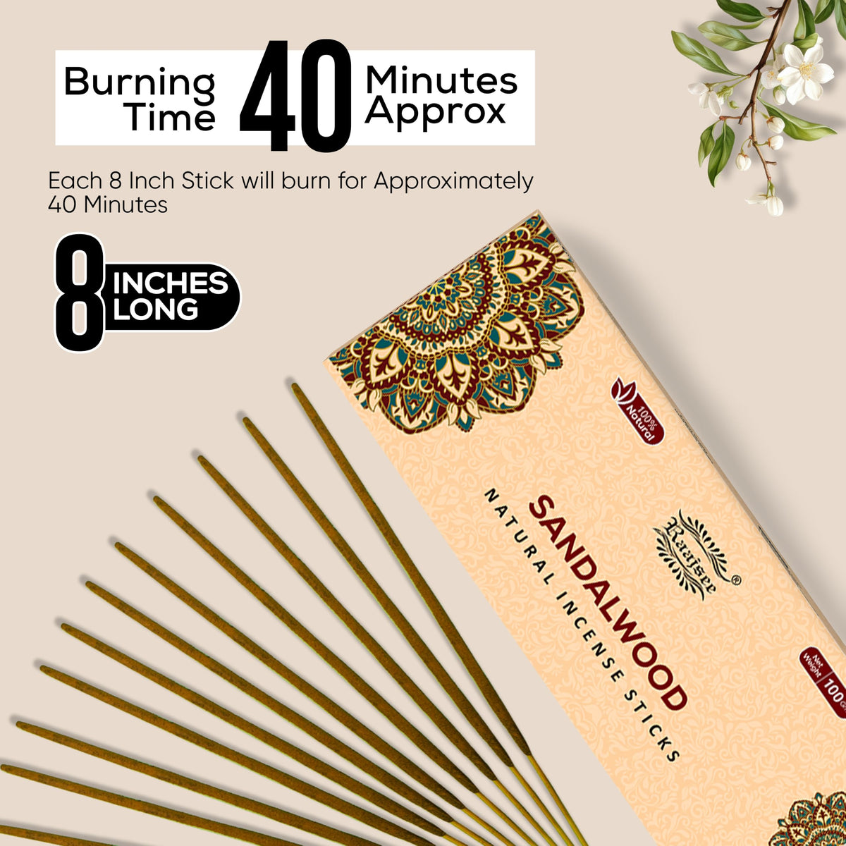 Pure Sandalwood Incense Sticks (Sandalwood)