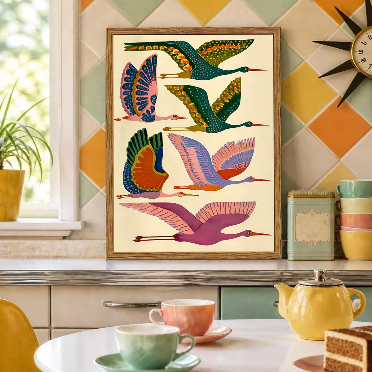 Framed Colorful Bird Wall Art (Colorful Bird / 16"L x 12"W)