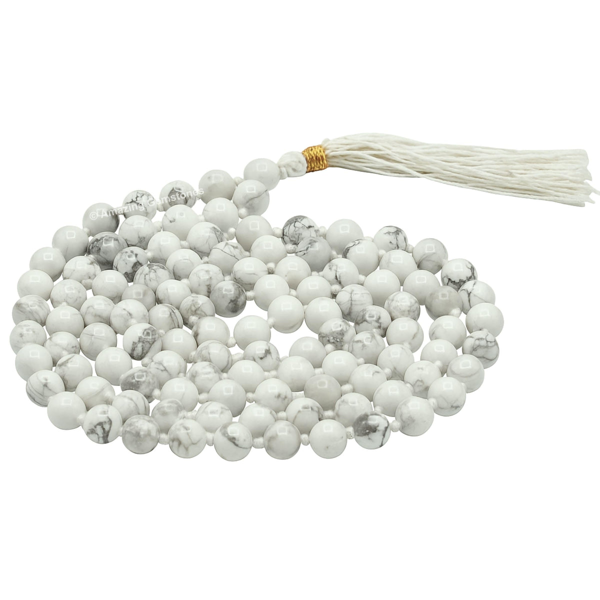 Howlite Mala Beads (Howlite / Knotted)