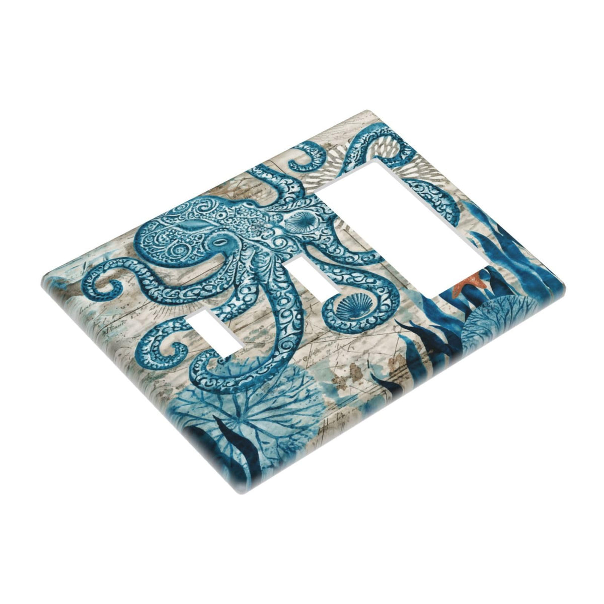Nautical Ocean Starfish Octopus 3 Gang 2 Toggle 1 Decorator (Nautical Ocean Starfish Octopus / 2 Toggle 1 Decorator)