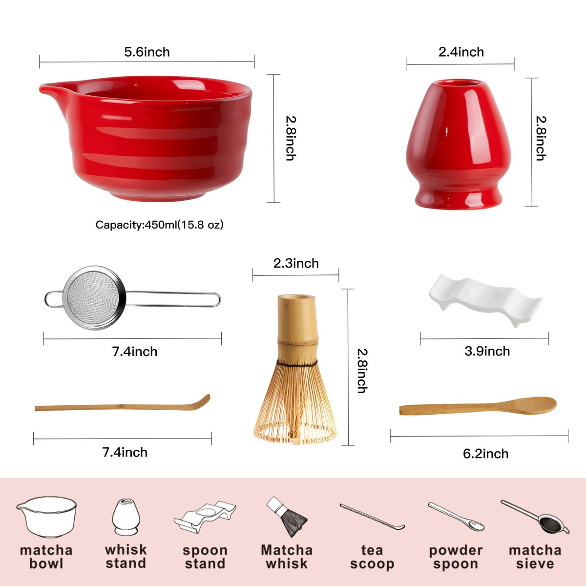 Matcha Whisk Set (Red)