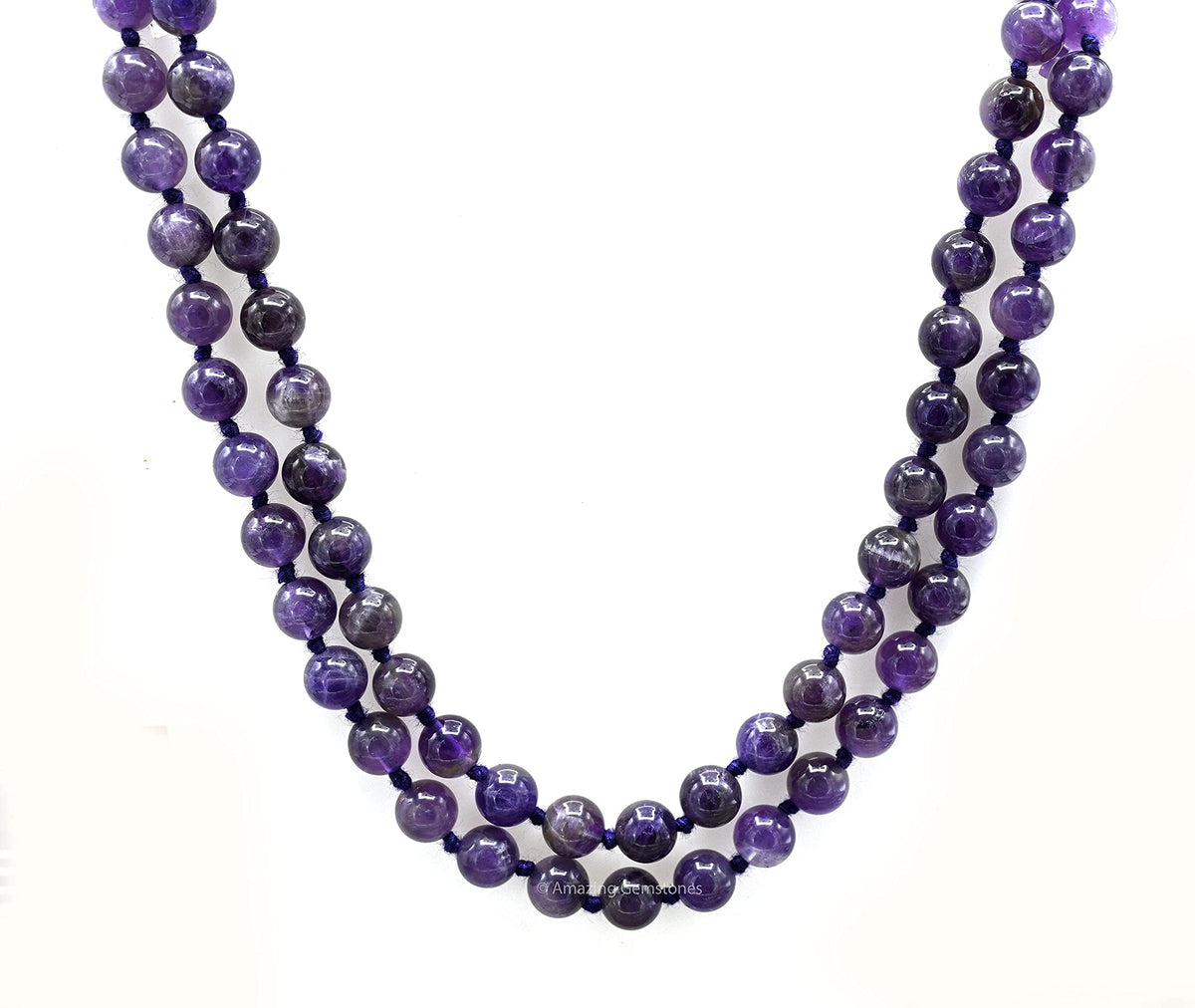 Amethyst Buddhist Prayer Beads Japa Mala with 108 Meditation Beads (Hand Knotted / Amethyst)