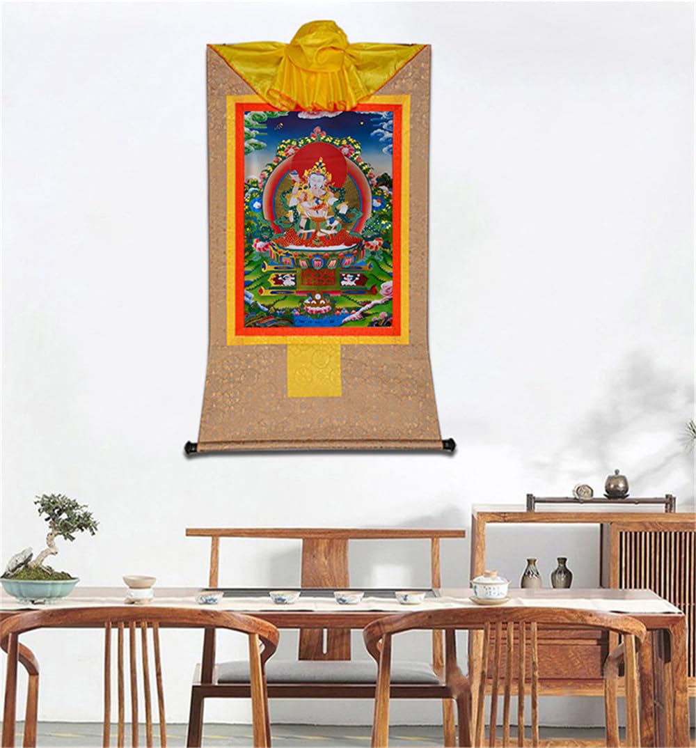Dorje Sempa Vajrasatva in Yab Yum Thangka Tibetan Thangka Art (Vajrasatva / 25.2"L x 18.5"W)