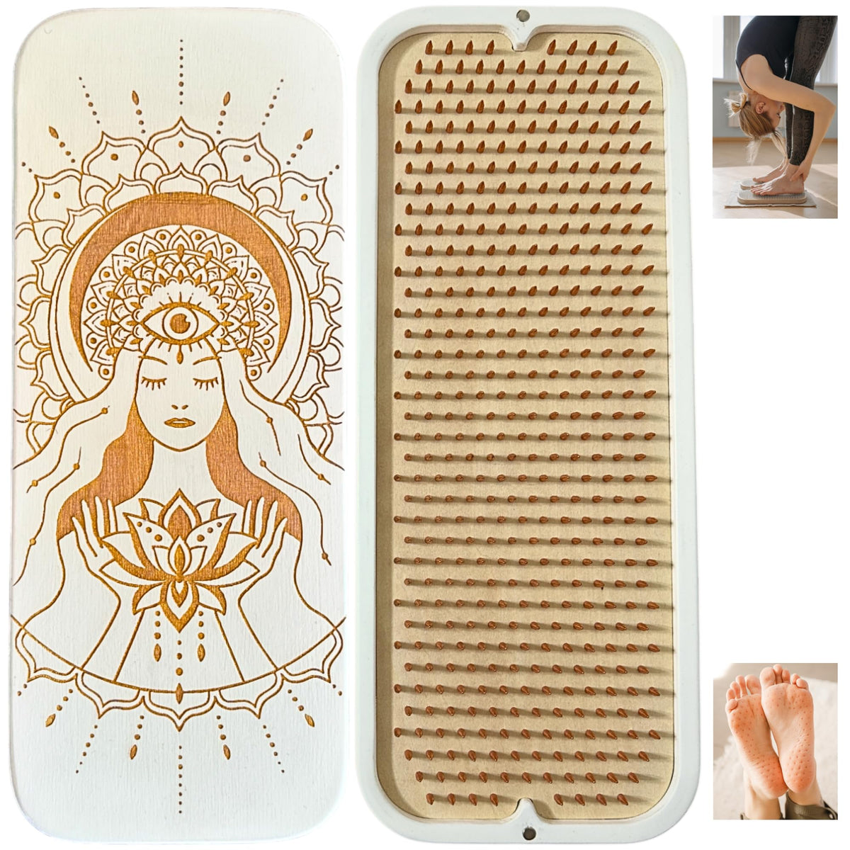 Sadhu Board Specially Crafted Solid Copper Nails (Lotus Flower White)