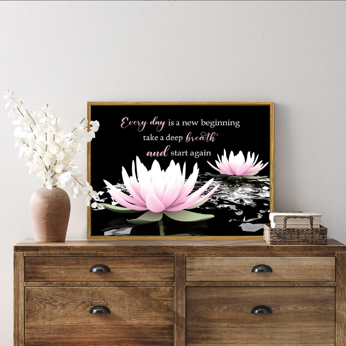 Pink Floral Framed Wall Art (Pink / 12"L x 17"W)