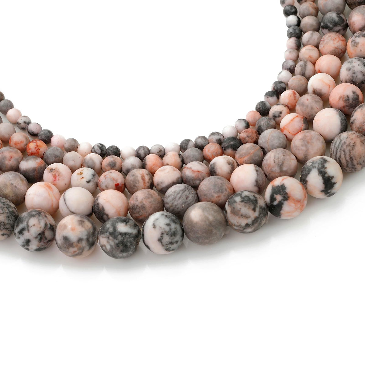 108 Pcs Pink Zebra Beads for Jewelry Making 8 MM Pink Zebra Gemstones Loose Stone Beads (Pink Zebra / 8MM, 108pcs)