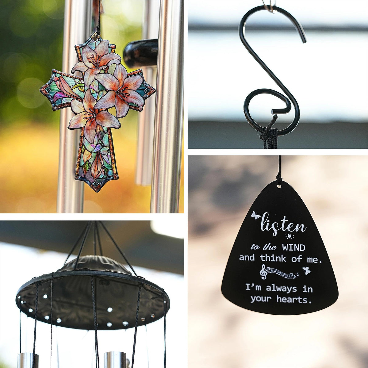 Cross Memorial Wind Chime (Faith Series – Cross – 34 Inch)