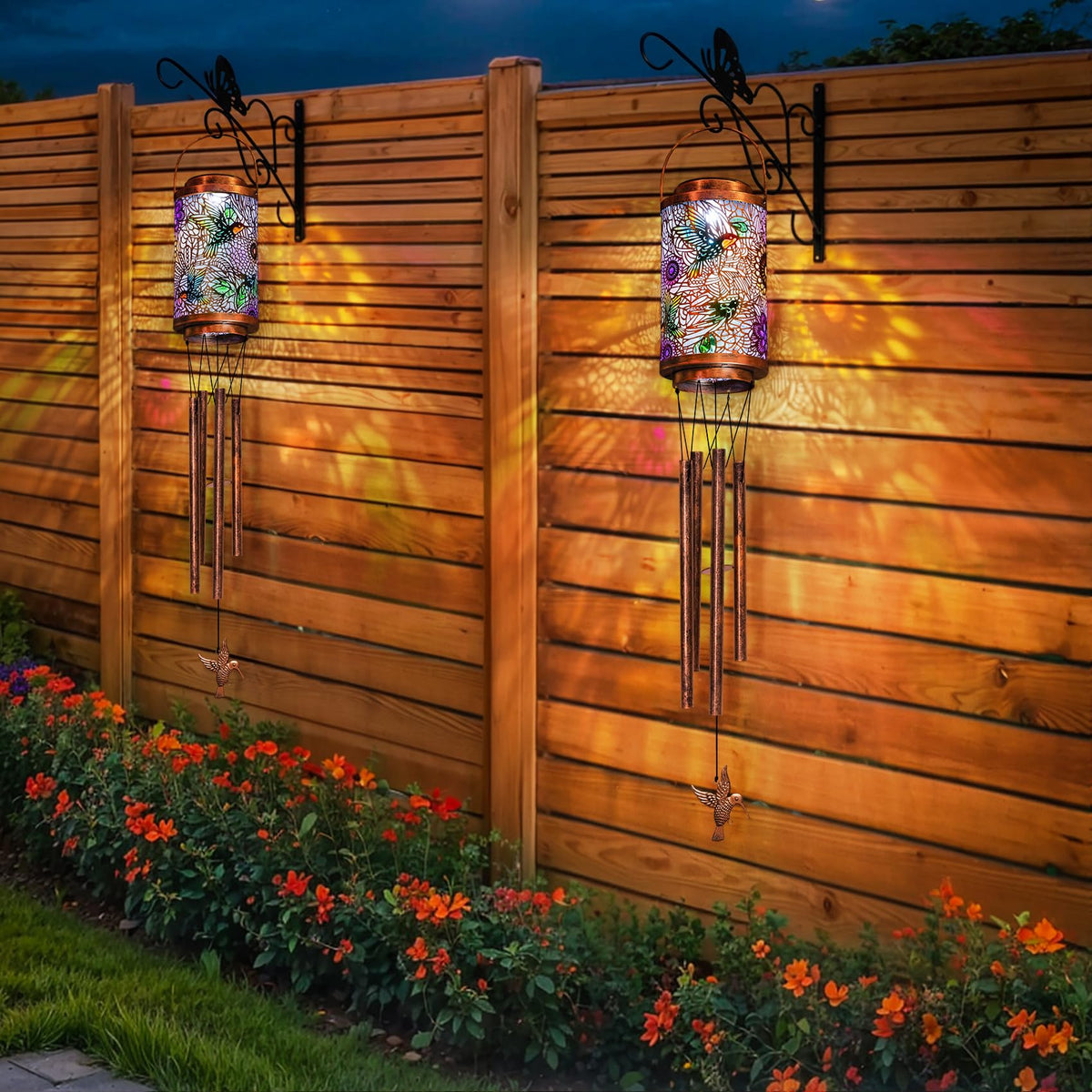 Hummingbird Solar Wind Chimes for Outside