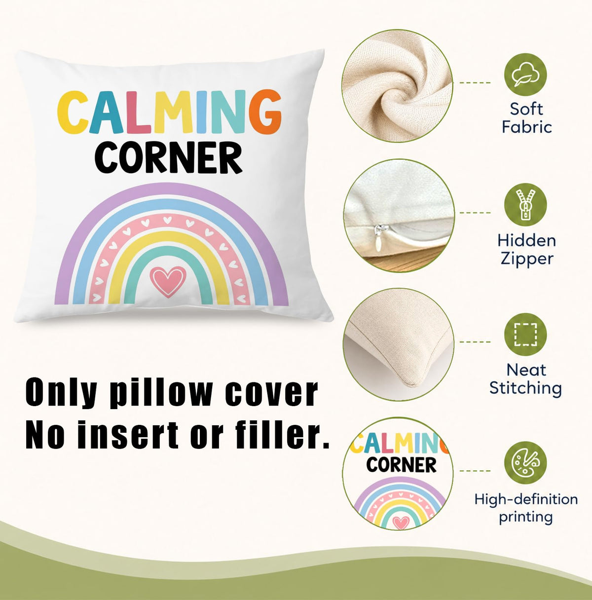 Boho Mental Health Classroom Calming Corner Throw Pillow Covers 18x18 Set of 2 (Qt-bz-mental Health-boho Mental Health)