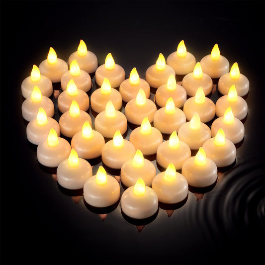 36 Pack 1.6" Flameless LED Floating Candles Waterproof (Yellow)