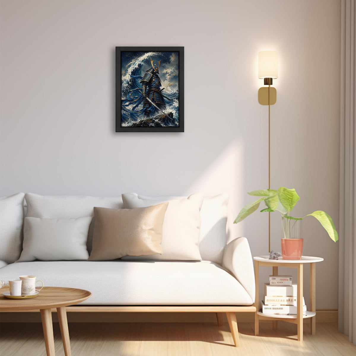 Japanese Samurai Decor Wall Art (Wall Art Framed 33 / 20"L x 16"W)