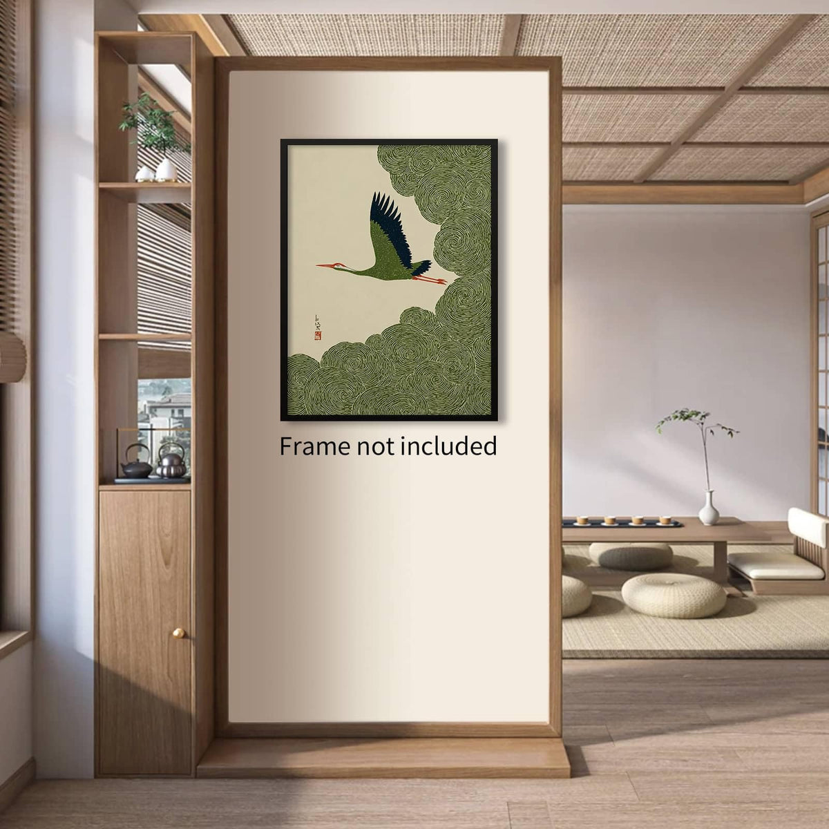 Vintage Japanese Flying Wall Art Nature Bird Pictures Aesthetics Posters Minimalist Animal Canvas Prints Nordic Nature Zen Calm 16x24in Unframed for Asian Syle Living Room Bedroom Office Decor (Unframed / Japanese Pictures / 24"L x 16"W)