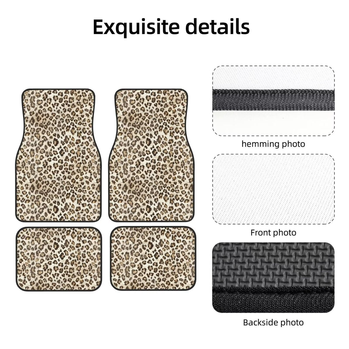 Leopard Print Car Floor Mats Set of 4 (Leopard Print)