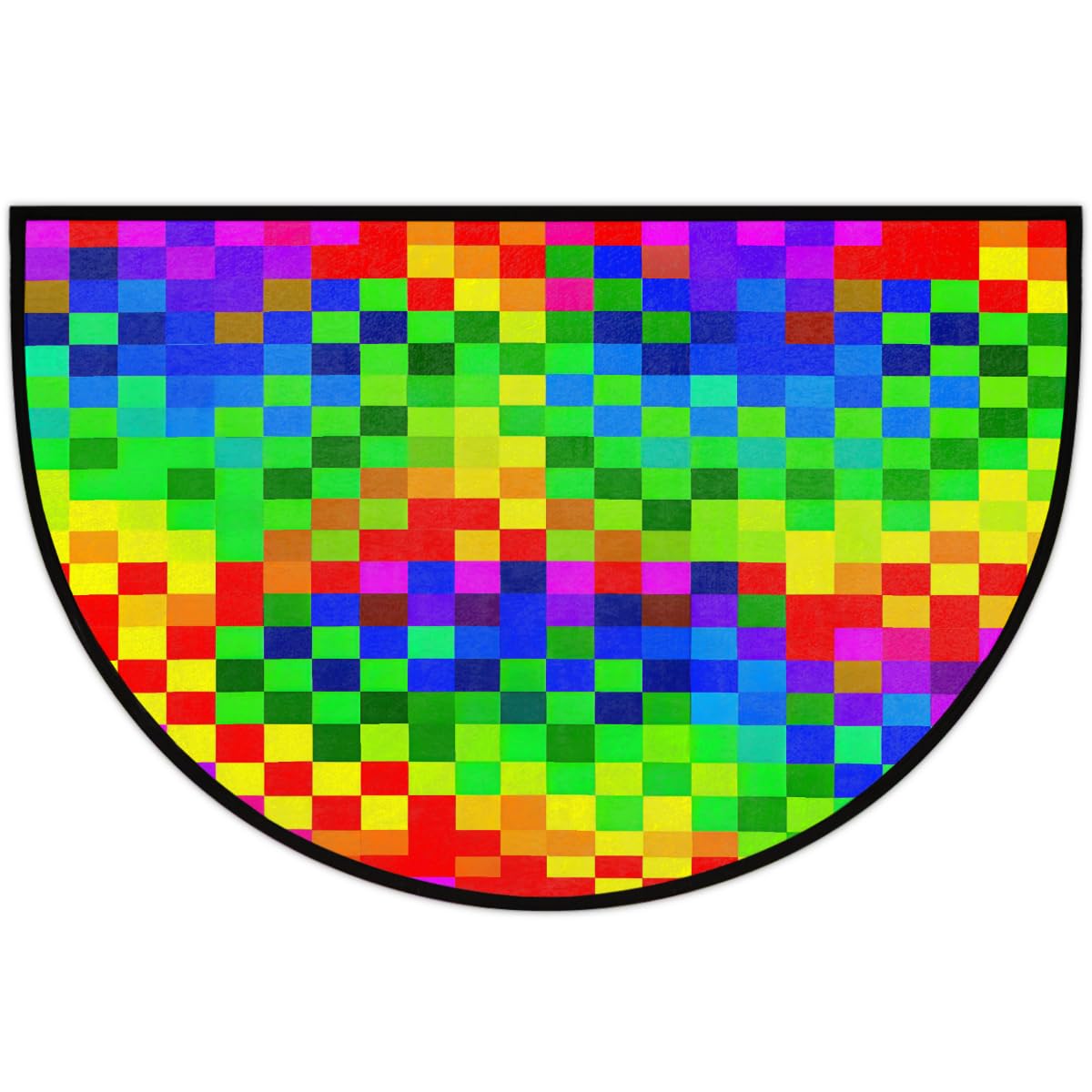 Rainbow Half Round Door Mat Semi Moon Rug Fireplace Carpet Area Rugs (Color11)