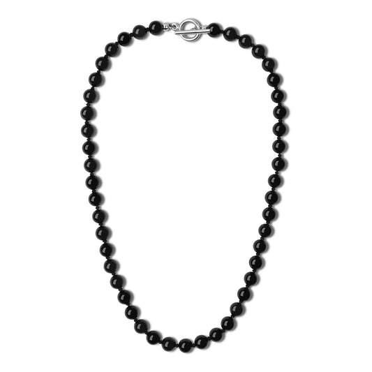 Men’s Black Obsidian Necklace (Black Obsidan / 24")