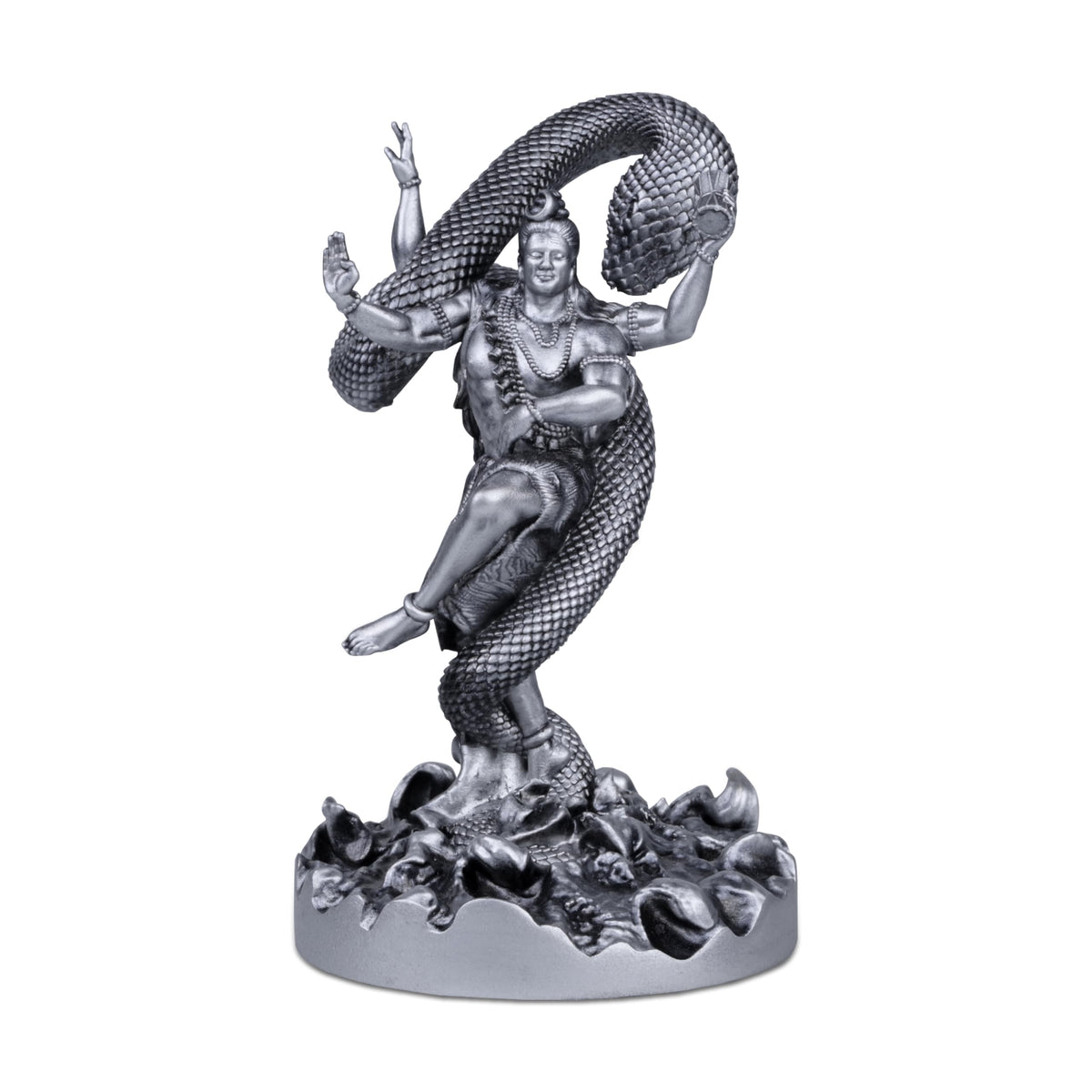 Mystical Lord Shiva Statue 3.9 Inch (Silver)