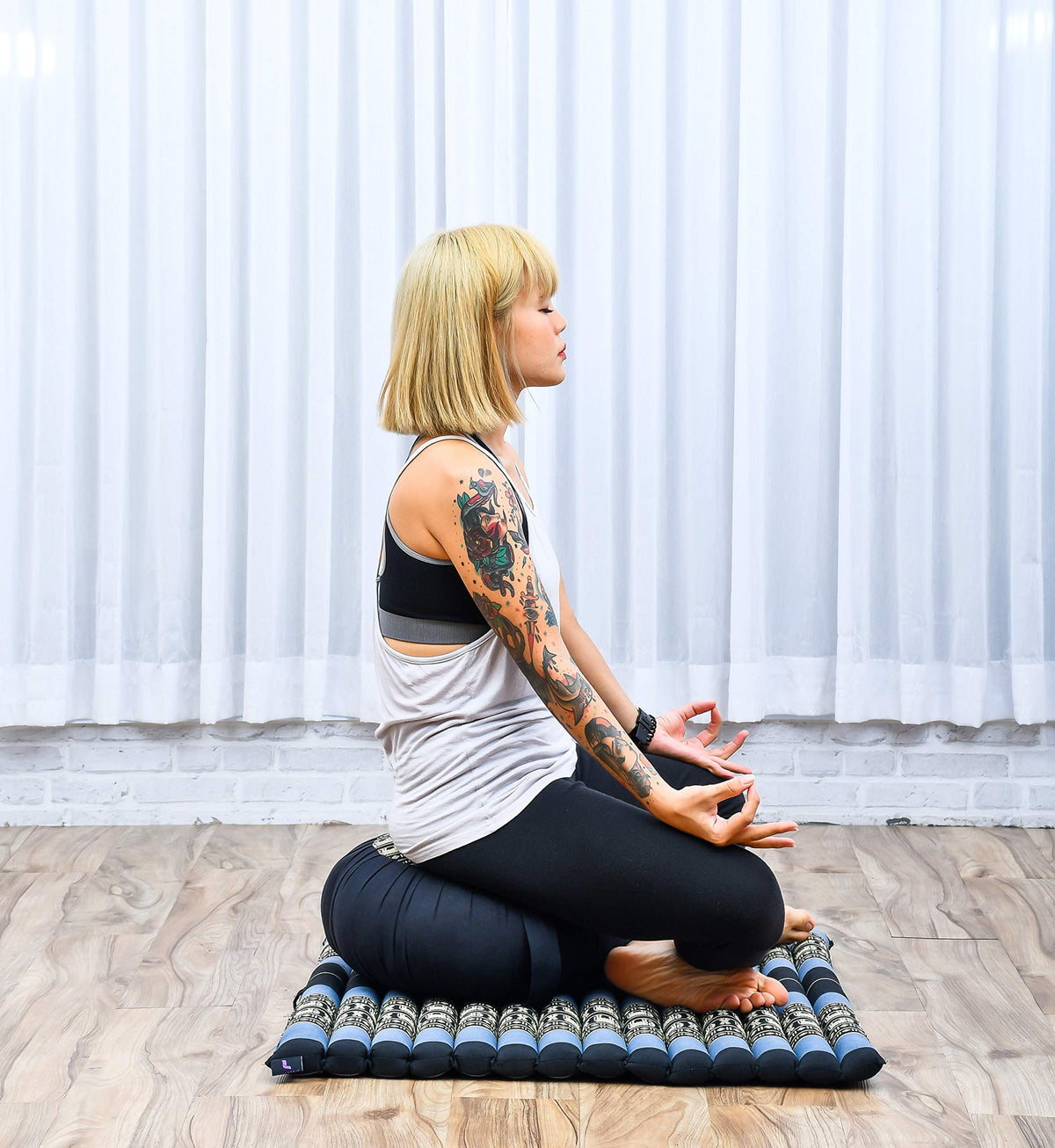 Meditation Cushion Zafu & Zabuton Set 28 x 28 inches Kapok Zazen (Sf15 - Blue)