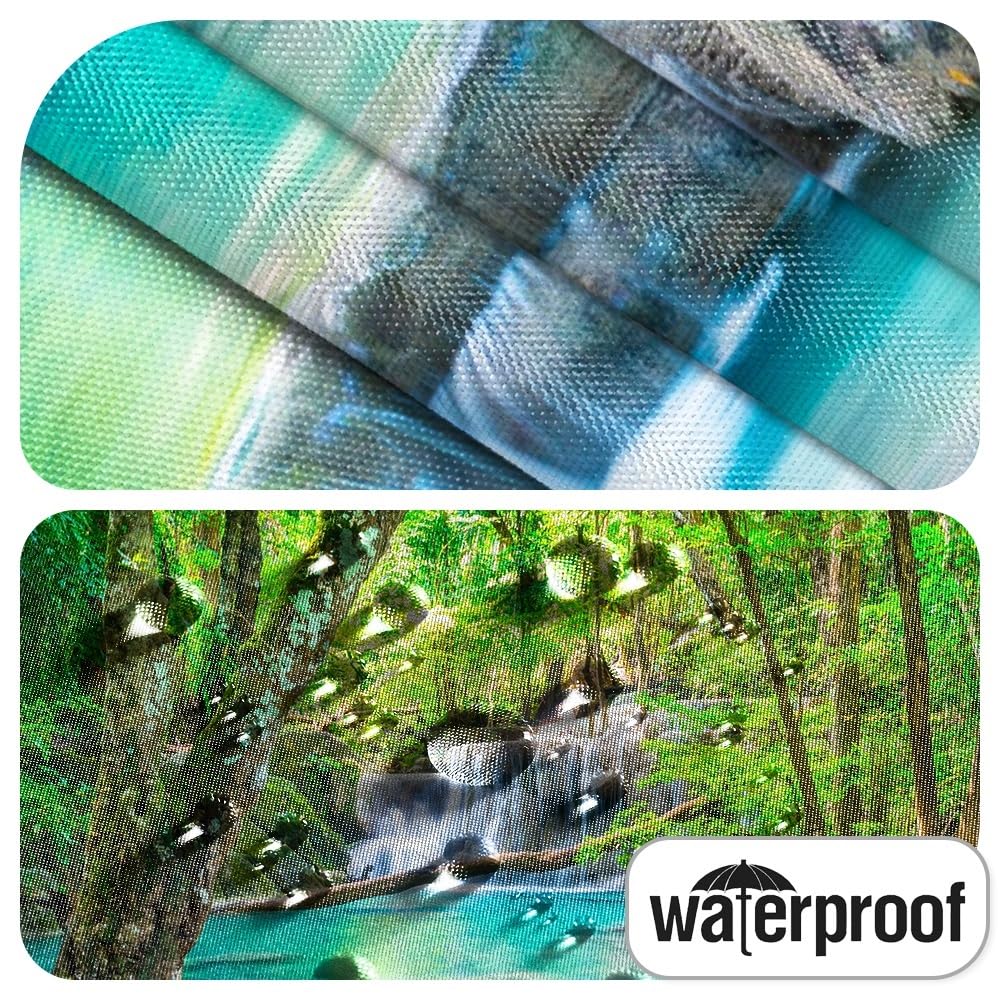 60x72inch Waterfall Shower Curtain Tropic Landscape Stream Flowing Over Rocks in Forest Woodland Nature Scenery Bathroom Set Spring Summer Green Plant Bath Curtain Fabric Polyester with Hooks (60"W x 72"L (Pack of 1) / Green04)