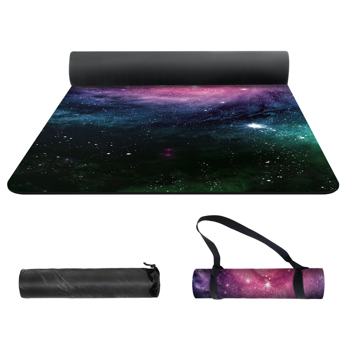 Yoga Mat Print Extra Thick TPE Non Slip Fitness Exercise Mat with Carrying Bag (ChenXingLiaoLuo)