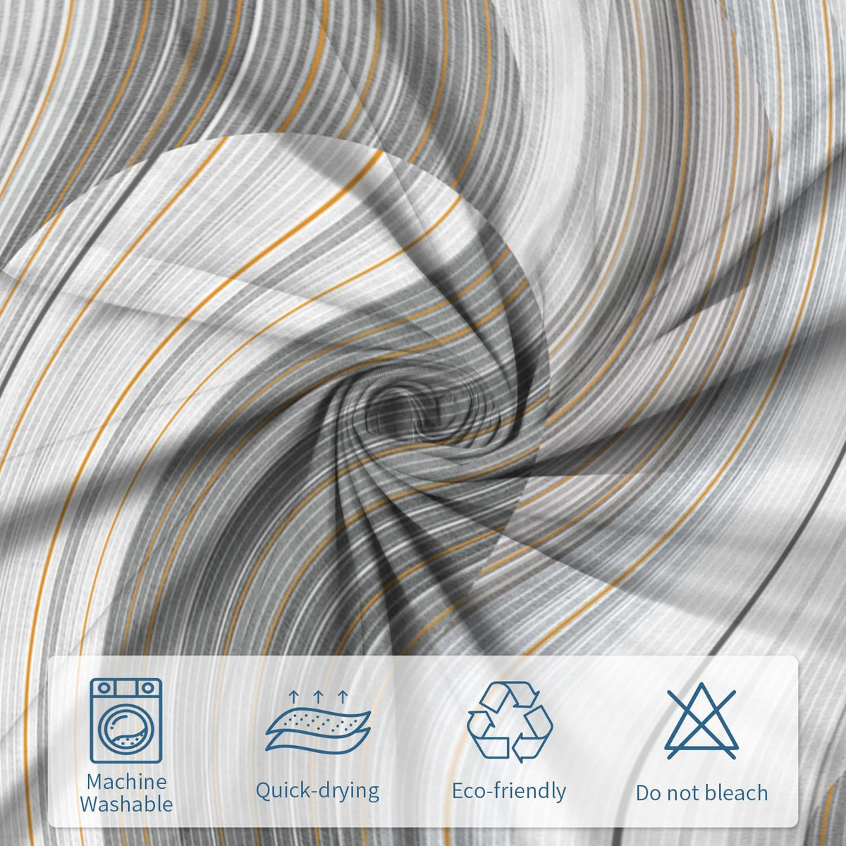 Abstract Arch Shower Curtain (Gray and Gold)