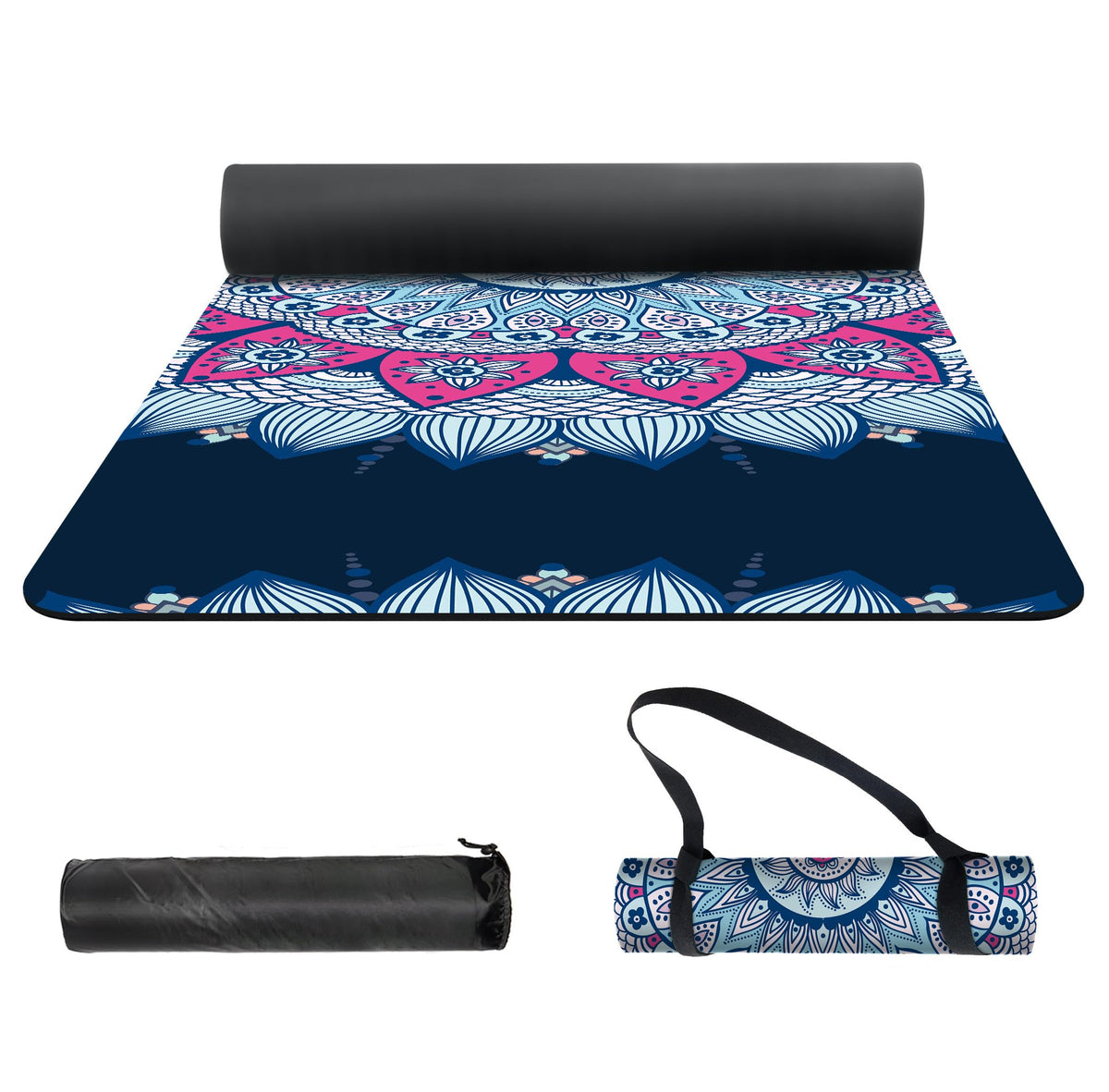 Yoga Mat Print Extra Thick TPE Non Slip Fitness Exercise Mat with Carrying Bag (Bing)