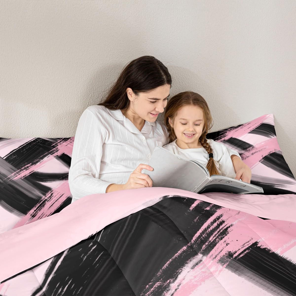Black Pink Comforter Set King Size Bedding Set (Multi 45691 / King)