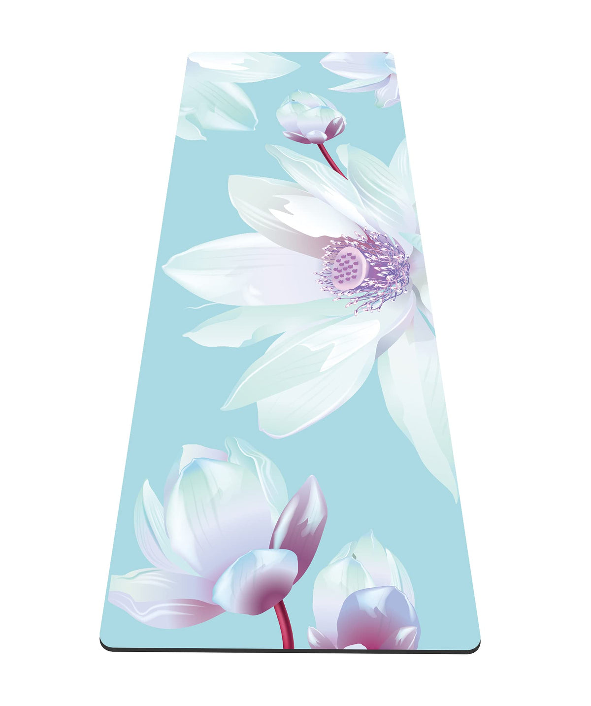Yoga Mat Print Extra Thick TPE Non Slip Fitness Exercise Mat with Carrying Bag (Flower-C)