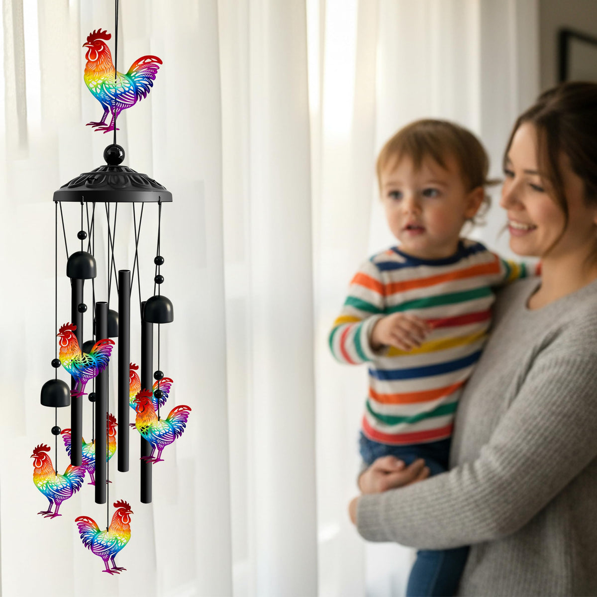 Chicken Wind Chimes for Outside (Chicken)