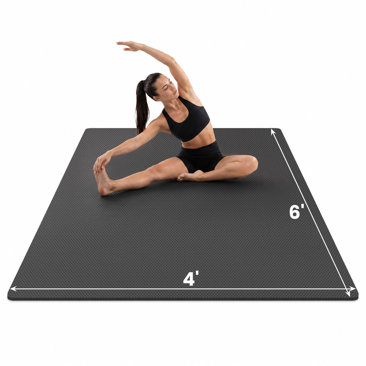 Extra Large Yoga Mat (72" X 48" X 0.35" Black)
