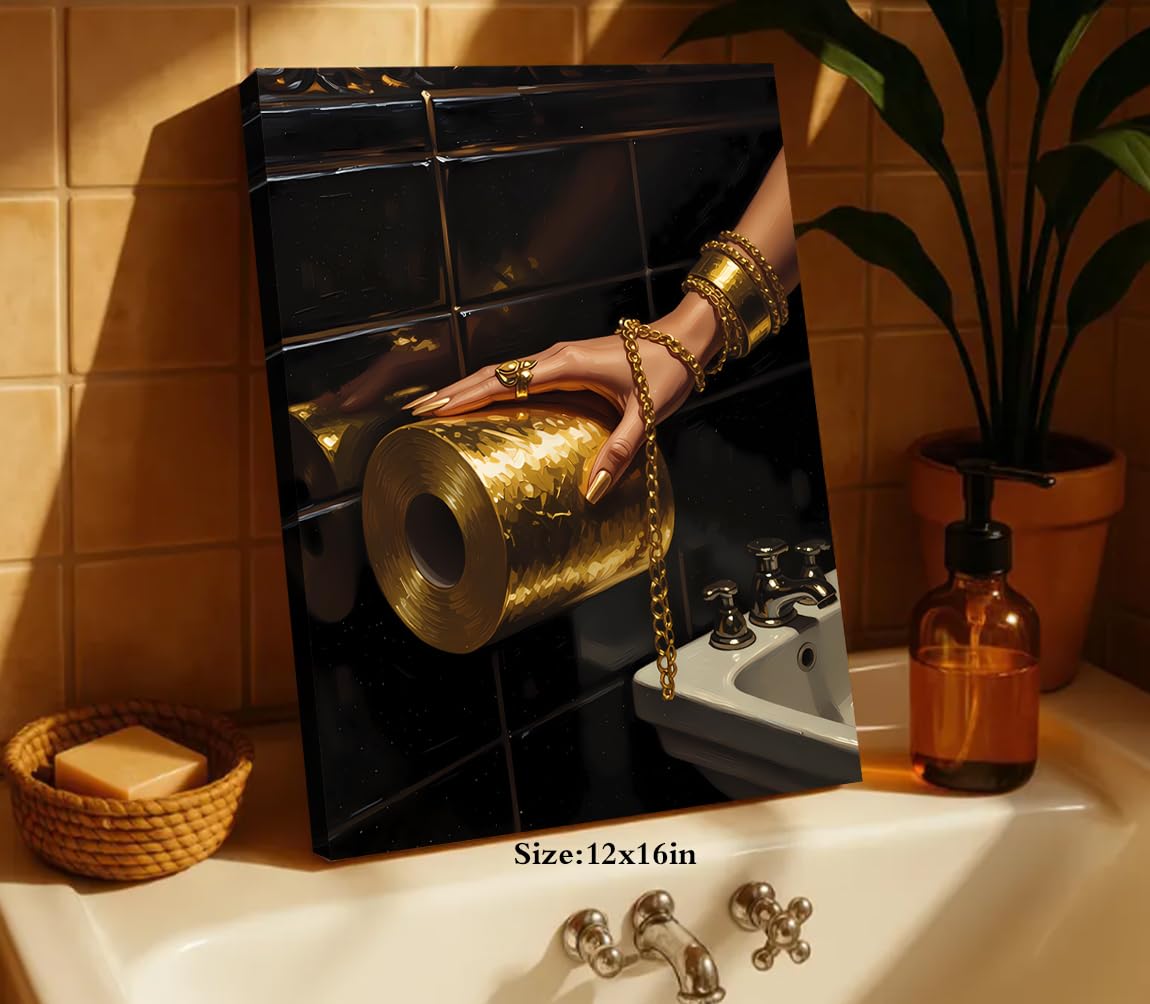 Golden Vintage Framed Bathroom Wall Art (Golden Vintage Framed Bathroom Wall Art)