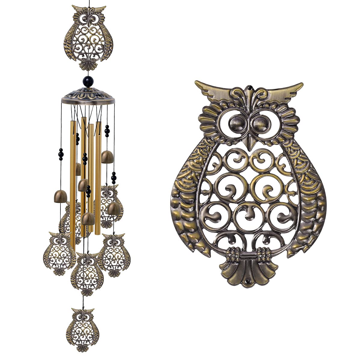 Garden Owl Wind Chimes Outdoor Indoor Decor