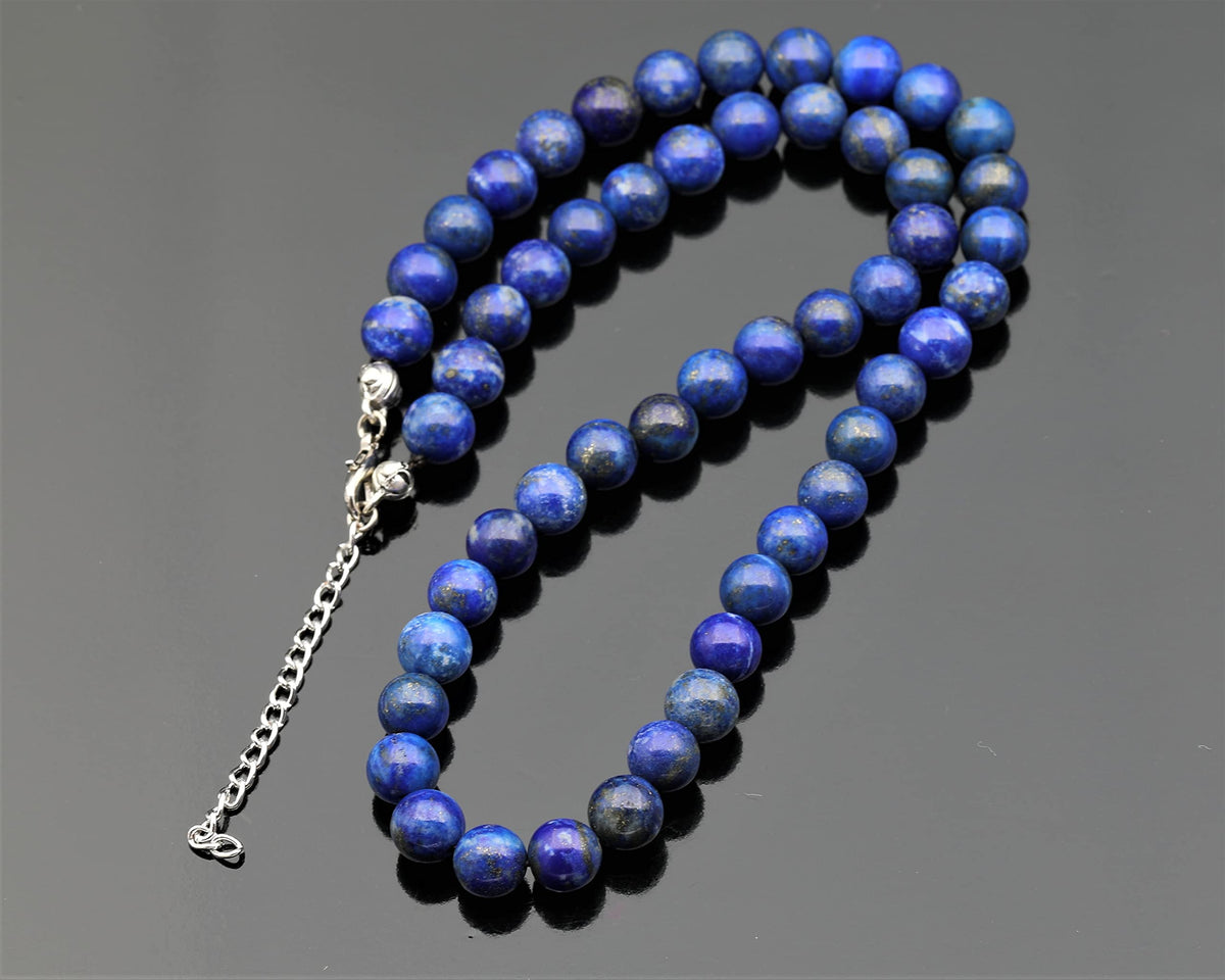 Natural Lapis Lazuli Beaded Choker Necklace (Lapis Lazuli / 38 Inches)