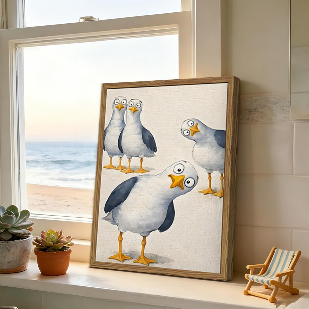 Funny Seagull Nursery Wall Art (Animal-V / 16"L x 12"W)