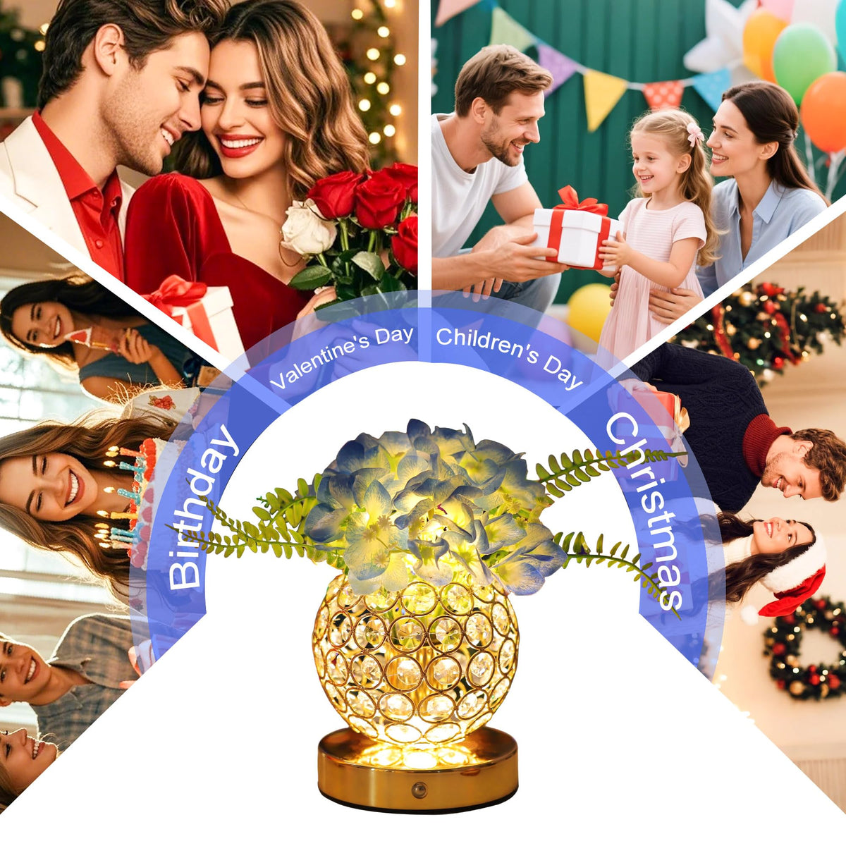 Blue Artificial Hydrangea Flower Lamp (HYDRANGEA AR-B)
