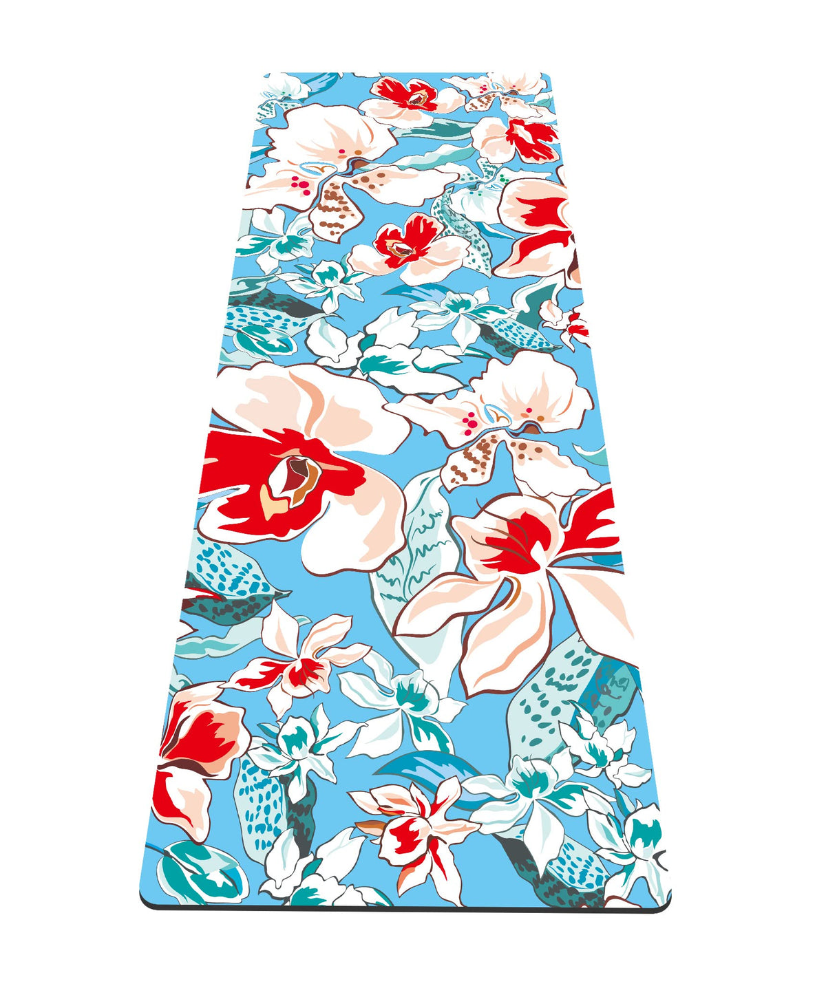 Yoga Mat Print Extra Thick TPE Non Slip Fitness Exercise Mat with Carrying Bag (Flower)