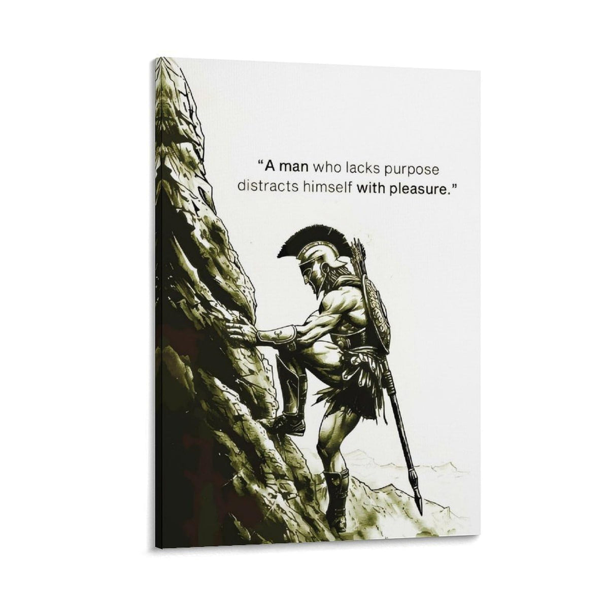A Man Who Lacks Purpose Spartan Warrior Canvas Printing Wall Art Prints Wall Decor Posters Motivational Mountain Climber Nordic Minimalist Living Room Bedroom Office Gym 20x30inch (style-44 / 20x30inch(50x75cm) Frame)