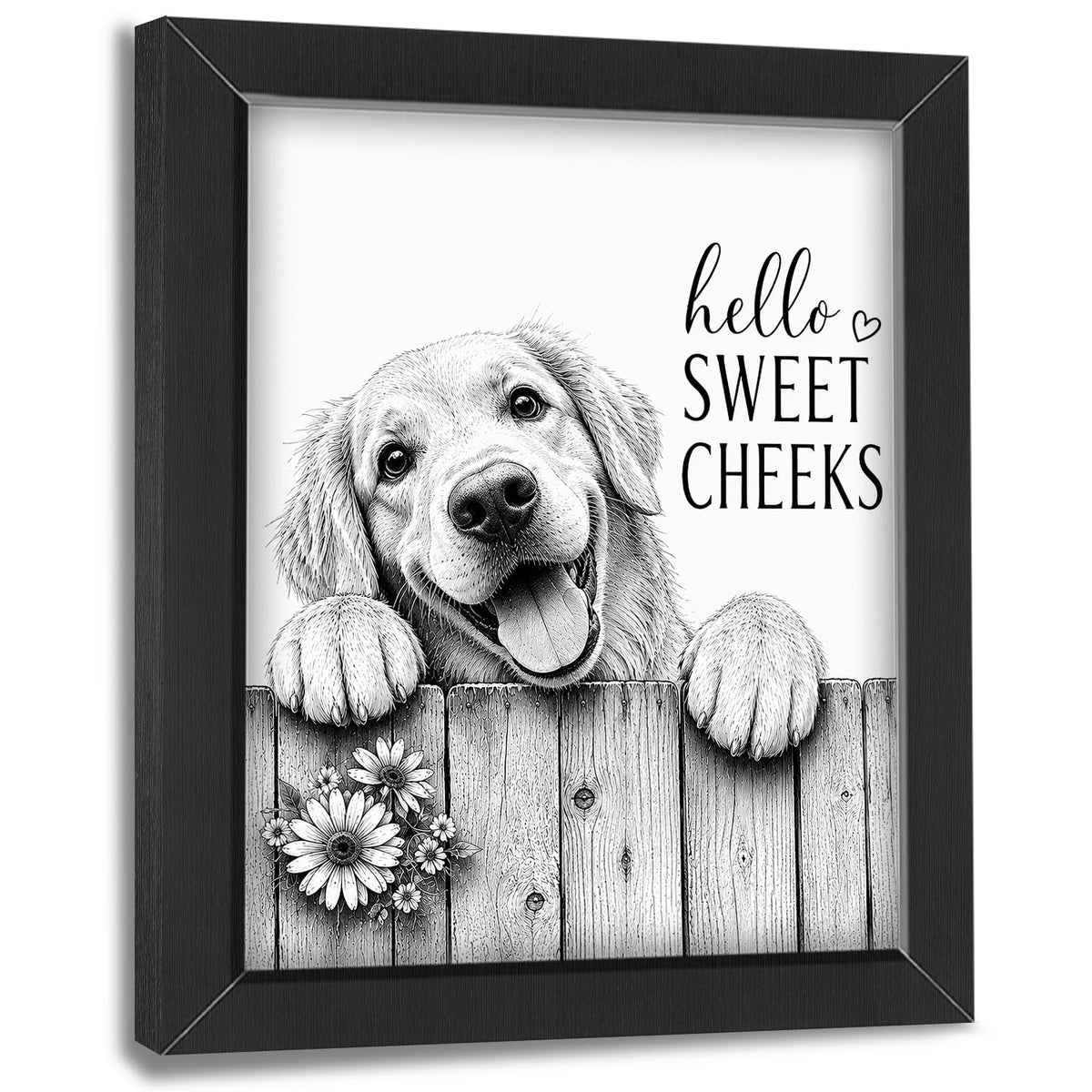 Funny Bathroom Wall Art Framed Dog Bathroom Decor (Framed Bathroom Art 4 / 10"L x 8"W)