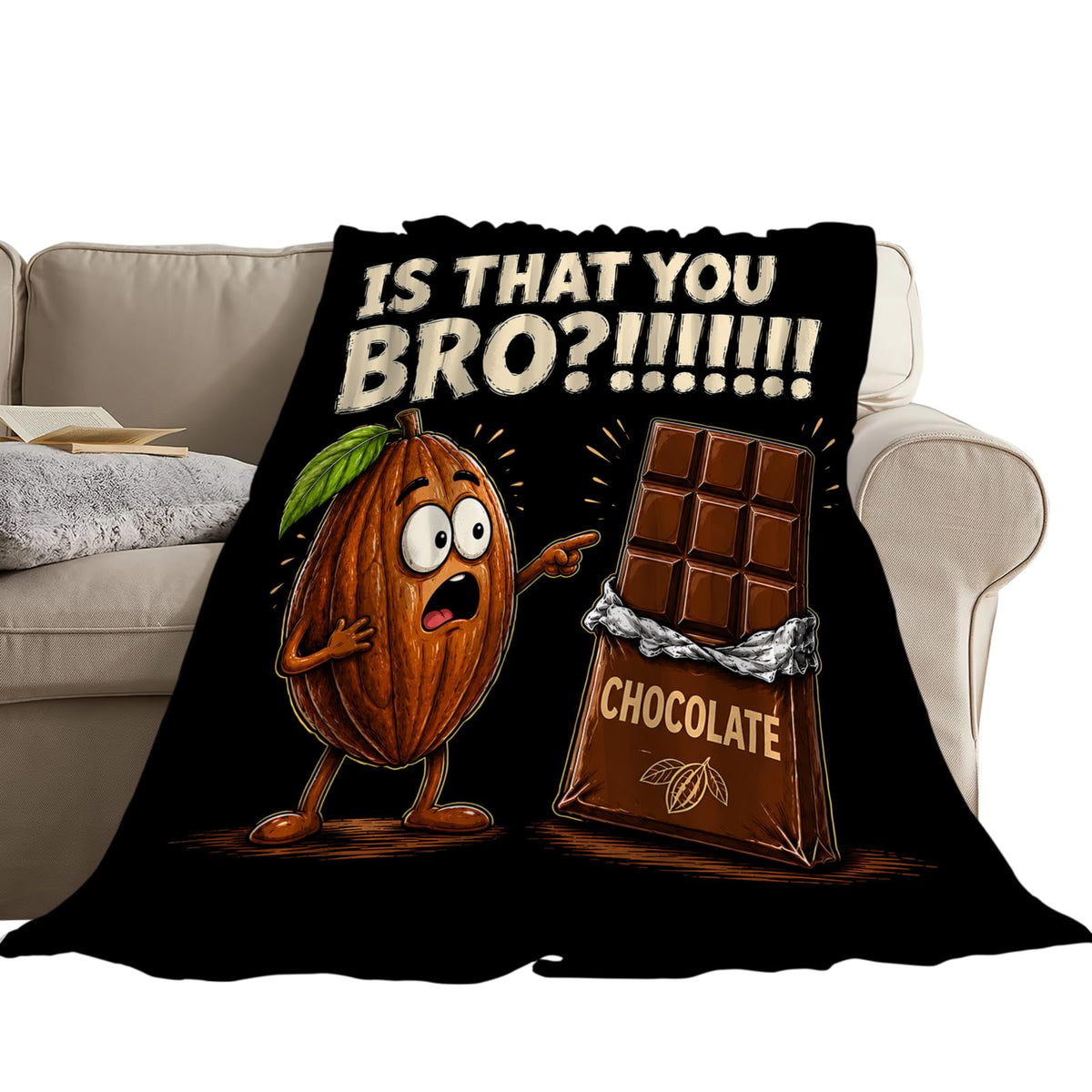 Funny Chocolate Blanket (50"x60" / Chocolate)