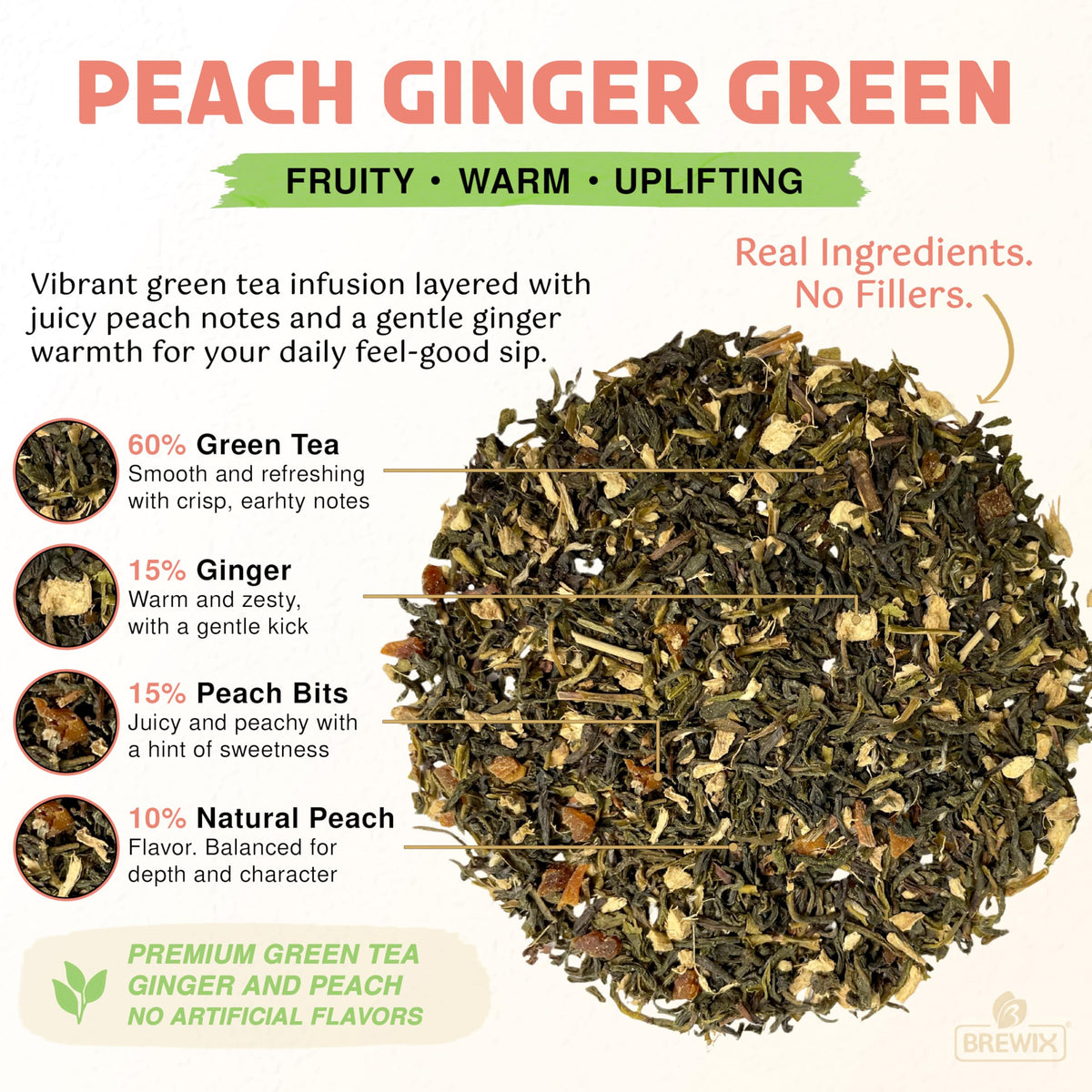 Peach Ginger Green Tea (3.53 Ounce (Pack of 1))