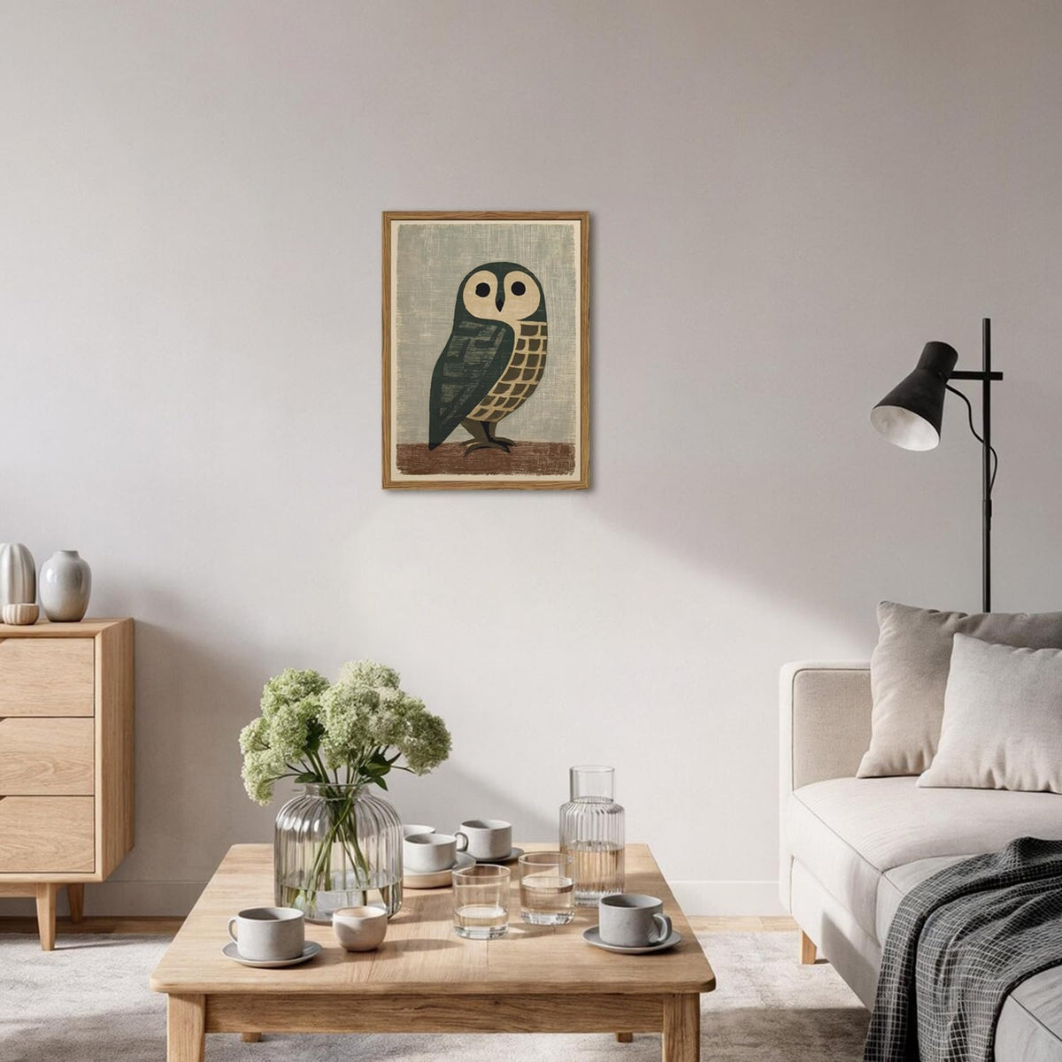 Japanese Owl Wall Art (Animal-O / 24"L x 16"W)