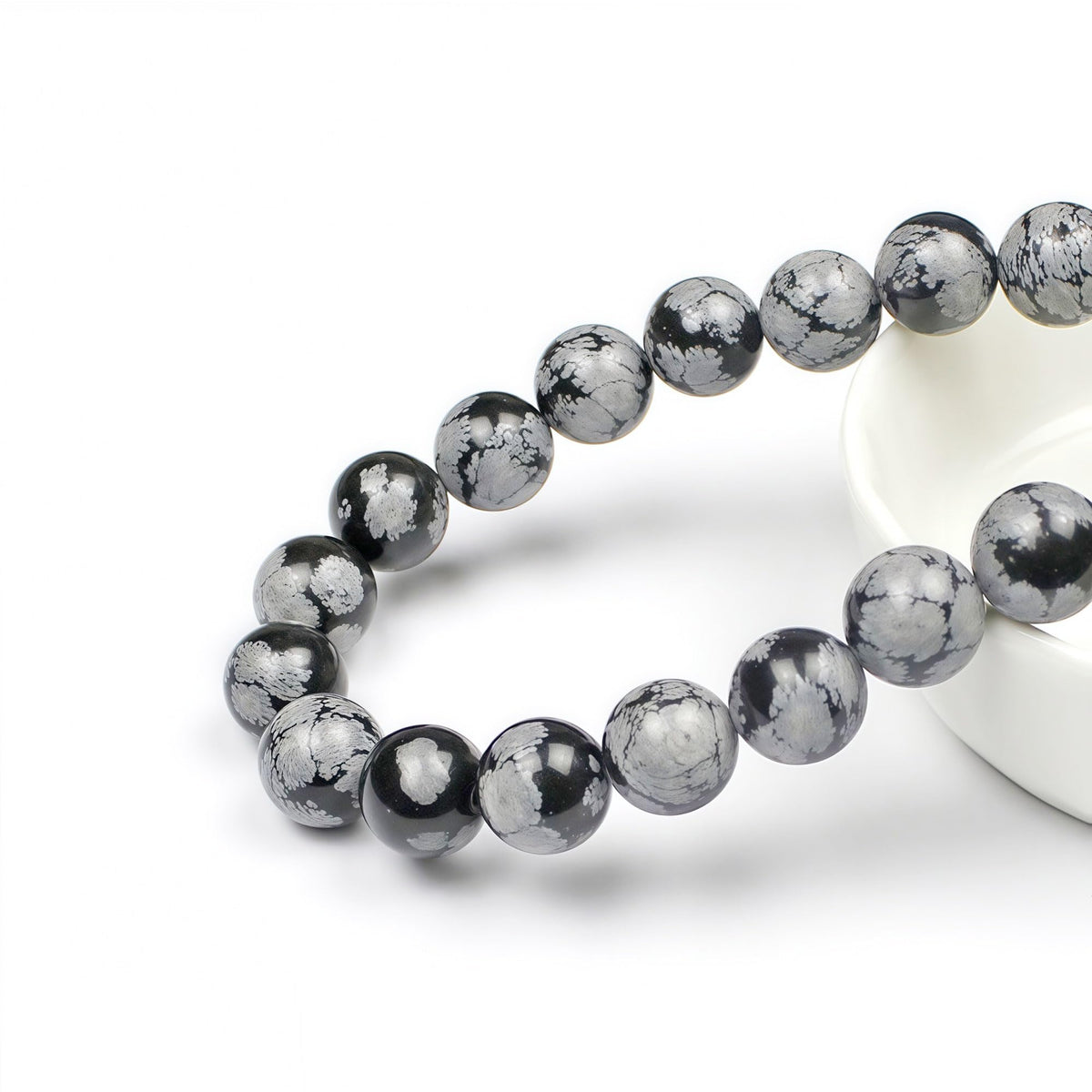 Snowflake Obsidian Beads Round Natural Stone Beads for Jewelry Making DIY Bracelet (Snowflake Obsidian / 8mm)