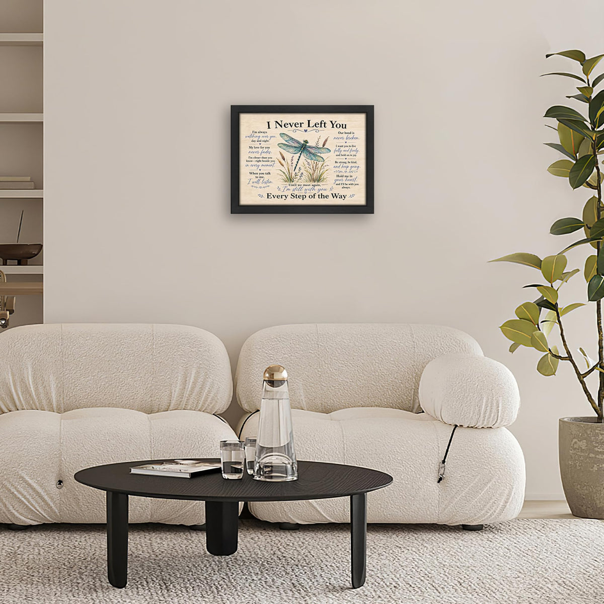 Rustic Dragonfly Memorial Decor Wall Art (Wall Art Framed 63 / 16"L x 12"W)