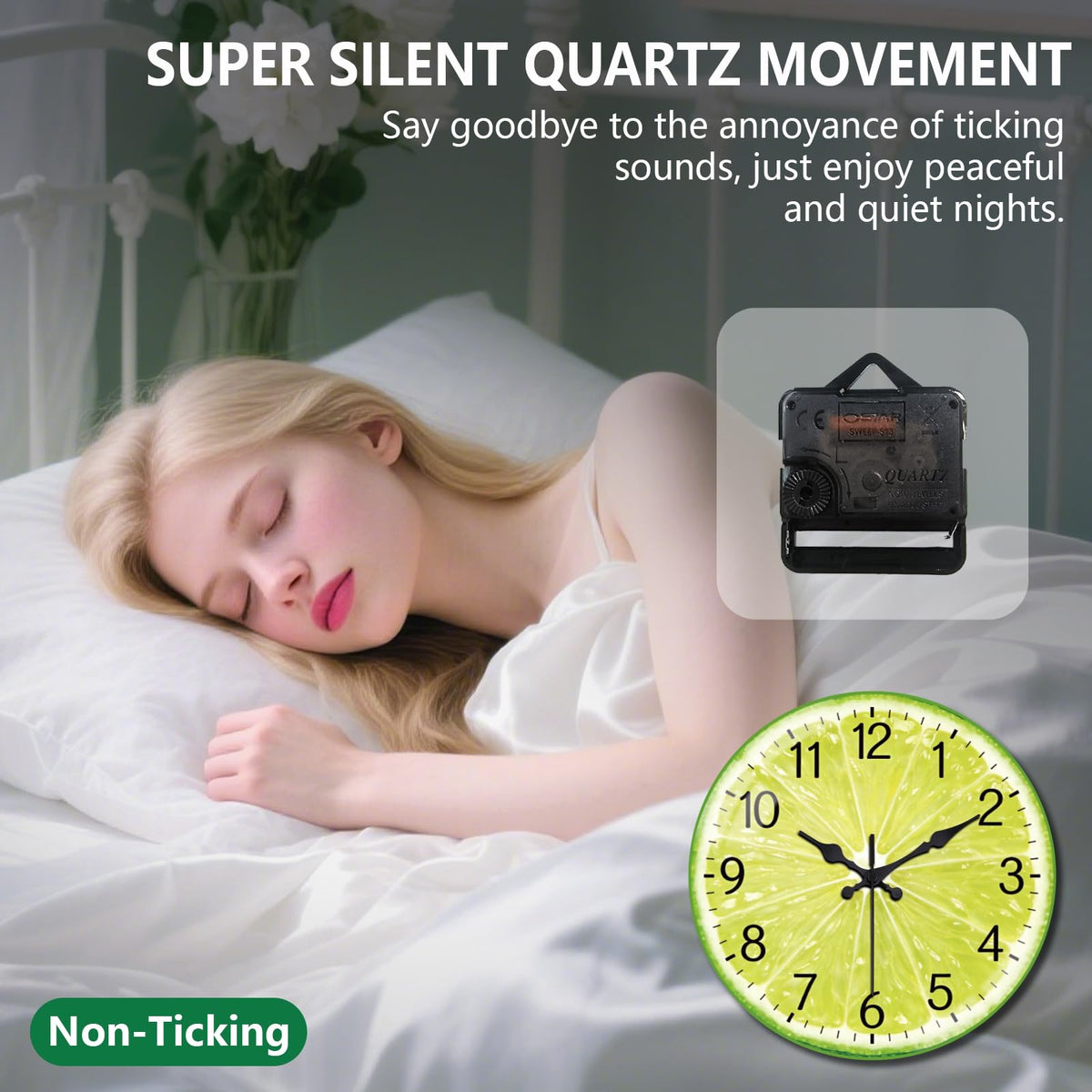 Lime Slice Wall Clocks Battery Operated (Lime Slice)