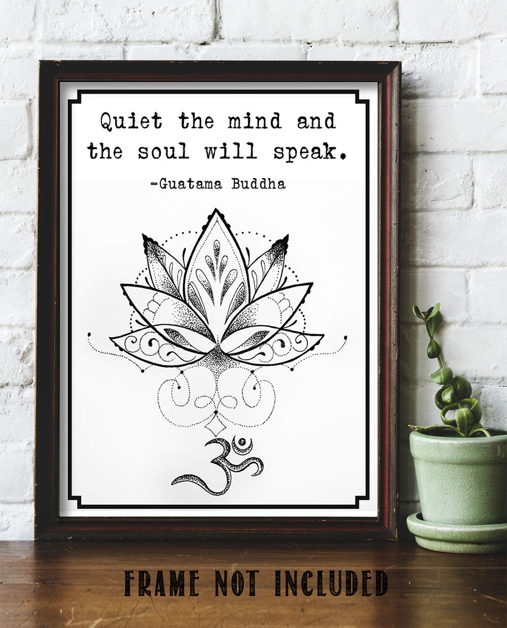 Buddha Inspirational Spiritual Quotes Wall Art Decor (Soul will speak | Lotus)